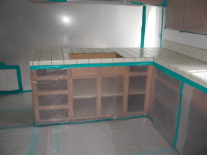 Medium scale-cabinets sealed before counter top removal